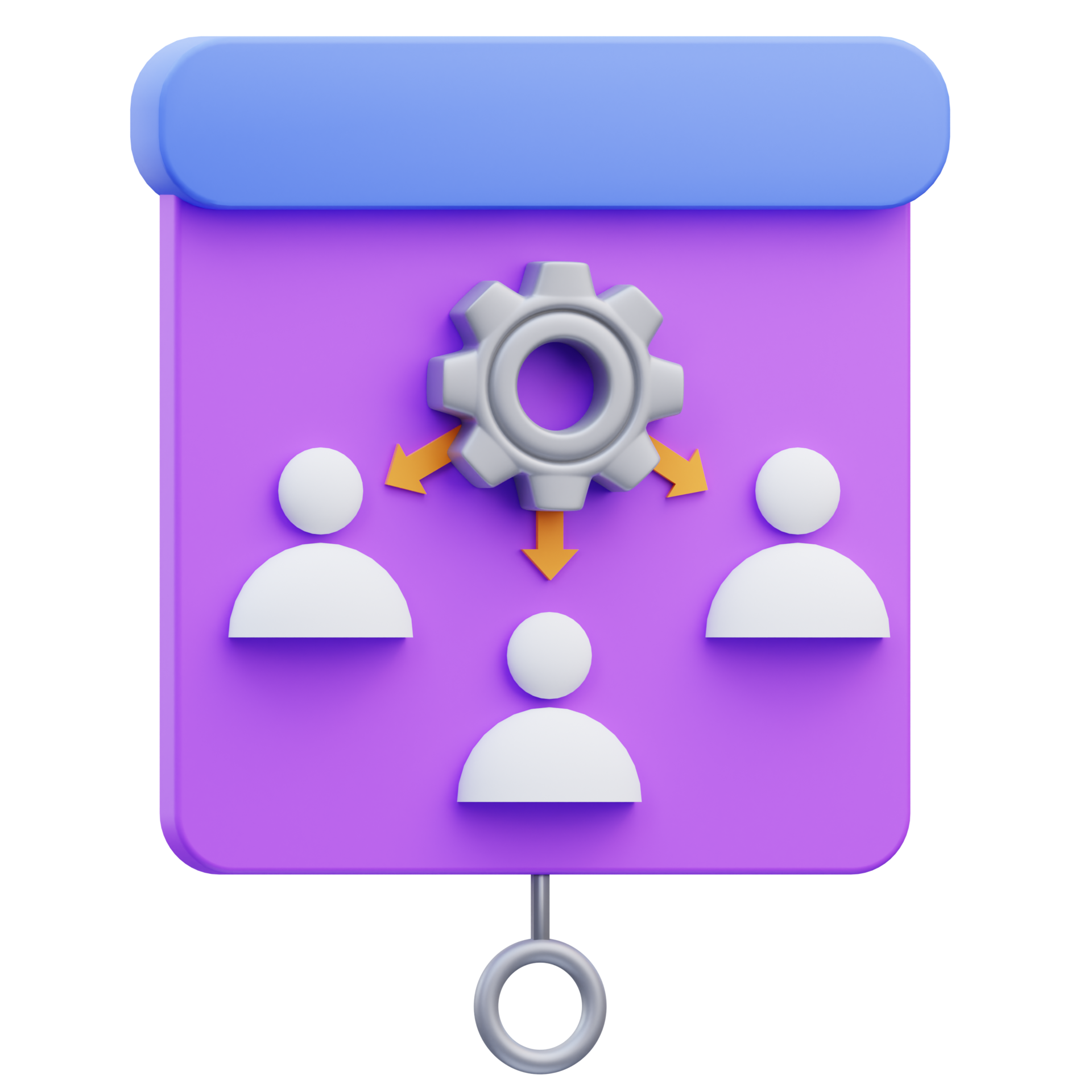 3d render illustration of management project presentation icon png
